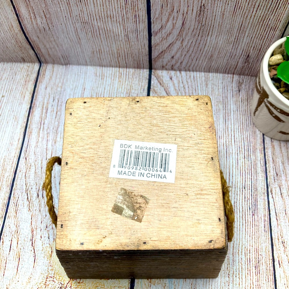Harvest Time Wood Box With Handles - Picture 8 of 8